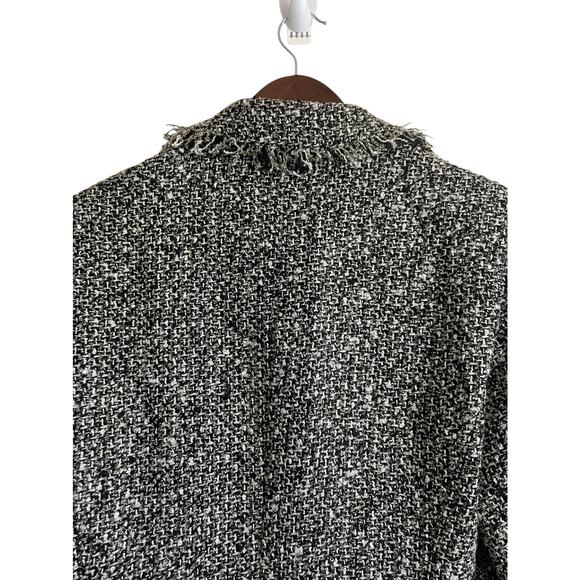 Peter Nygard‎ Women Jacket 12P Black Tweed Fringe Trim Metallic Thread Old Money - Picture 4 of 16